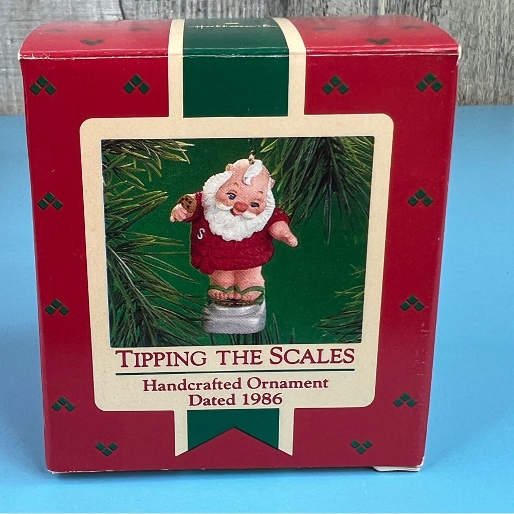 Hallmark Keepsake Ornament Tipping The Scales Handcrafted Ornament Dated 1986